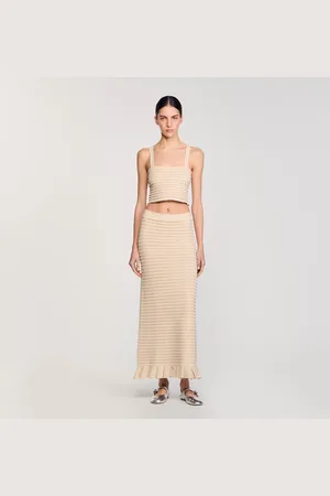 Sandro Top corto de punto con strass