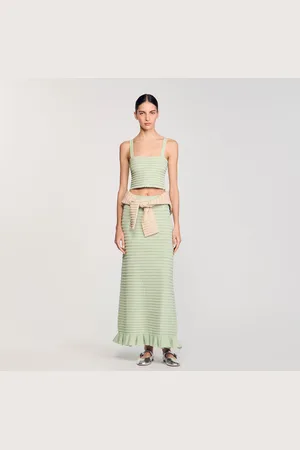 Sandro Top corto de punto con strass