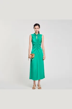 Sandro Vestido drapeado de raso