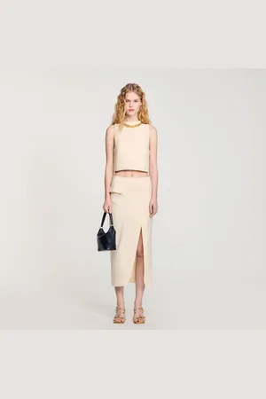 Sandro Top corto de punto con collar