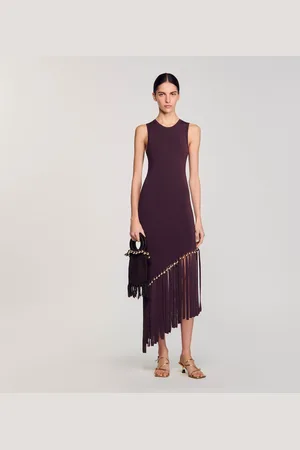 Sandro Maxivestido con flecos y cuentas