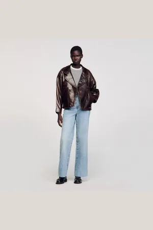 Sandro Cazadora de cuero oversize