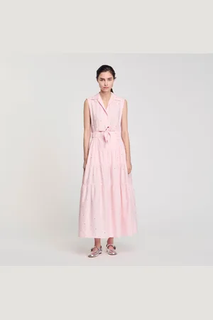 Sandro Vestido largo anudado con strass