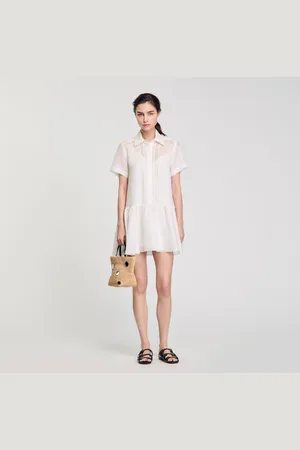 Sandro Vestido corto con detalles de encaje