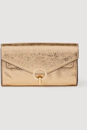 Sandro Bolso pochette de piel dorada