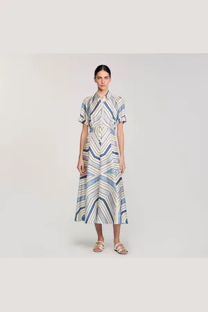 Sandro Vestido midi de seda con espirales