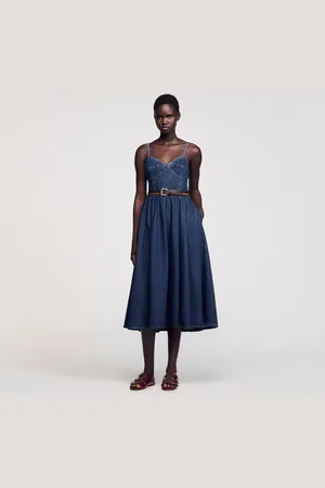 Sandro Vestido midi de mezclilla