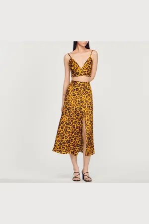 Sandro Top corpiño con estampado de leopardo