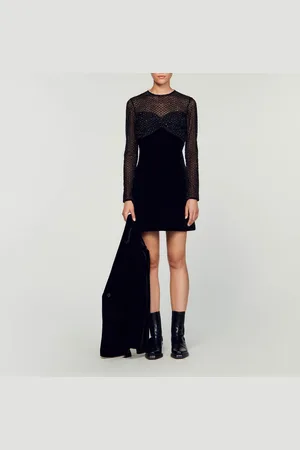 Sandro Vestido de terciopelo y strass