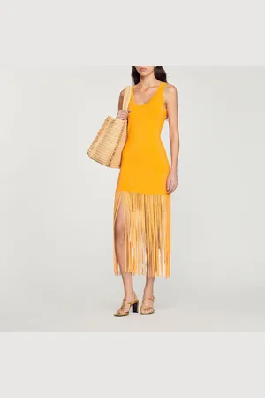 Sandro Vestido de punto con flecos
