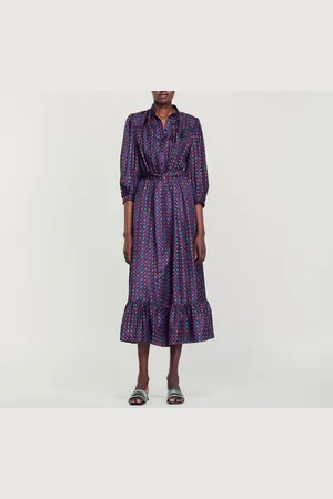 Sandro Vestido midi estampado