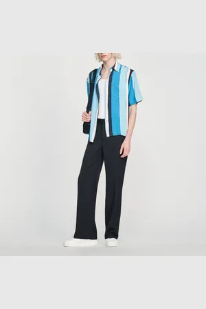 Sandro Camisa fluida de manga corta de rayas