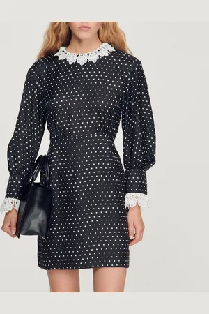 Sandro Vestido corto fluido estampado lunares