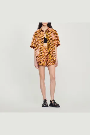 Sandro Camisa oversize de leopardo