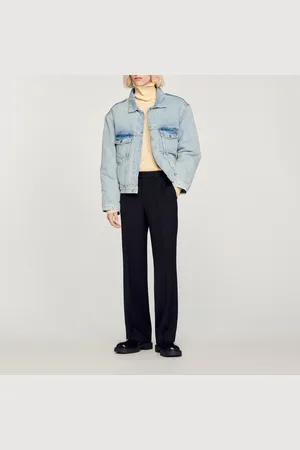 Sandro Cazadora de denim forrada con muletón