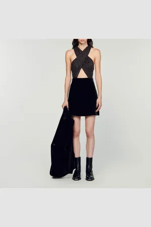 Sandro Vestido corto bimaterial
