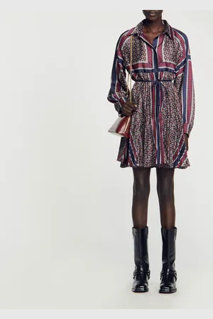 Sandro Vestido de camisa plisado