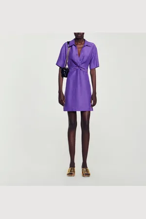 Sandro Vestido corto con cuello de camisa