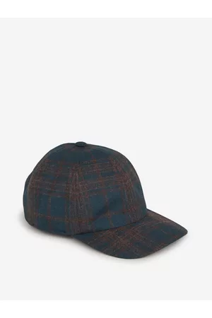 ISAIA Gorra de .-Mezcla de lana y cashmere.-Color azul índigo y marrón.-Logotipo bordado.-Visera curva.-Ajuste mediante elástico.-Motivo a cuadros.Hecho en Italia..90% Lana, 10% Cashmere