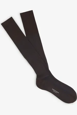 Bresciani Calcetines Canalé Dos Tonos