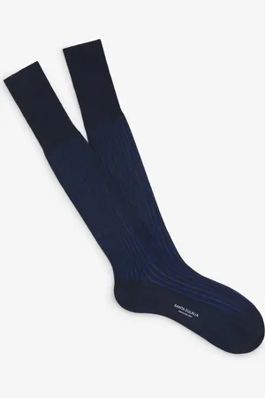 Bresciani Calcetines Canalé Dos Tonos