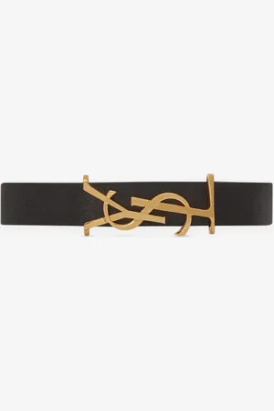 Saint Laurent Pulsera Cassandre de piel Logo