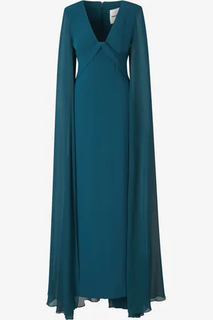 Roland Mouret Vestido Maxi Crepé Capas