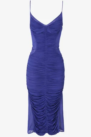MUGLER Vestido Midi Fruncido