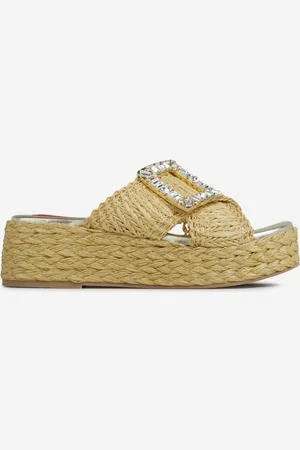 Roger Vivier Mules Plataforma Rafia
