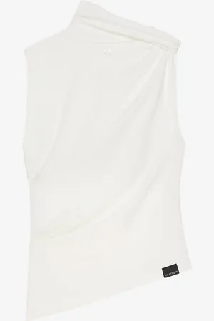 Courrèges Top Drapeado Algodón