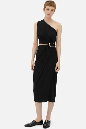 Bottega Veneta Vestido Midi de Viscosa y Crepé