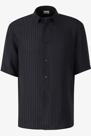 Saint Laurent Camisa Listada Seda