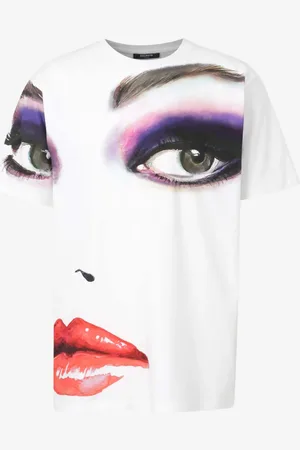 Balmain Camiseta Estampado Facial