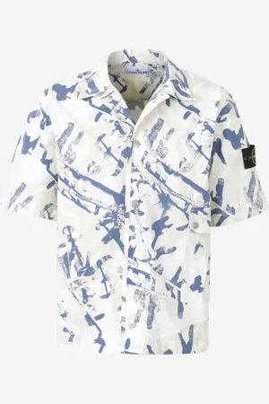 Stone Island Camisa Estampada Algodón
