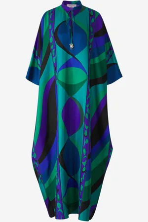 Puccini Vestido Midi Kaftán Seda