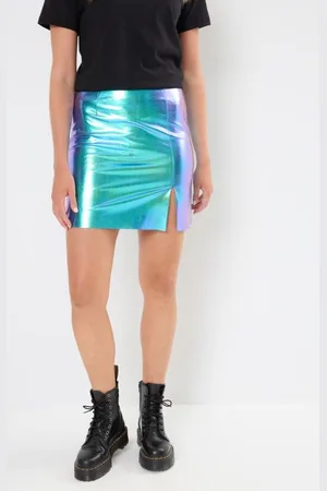 Noisy May NMCLARA PAUL PU HW SLIT SKIRT WVN