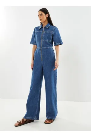 SELECTED Slfbella 2/4 Marine Blue Denim Jumpsuit