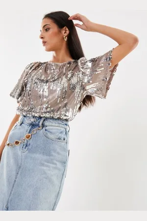 VILA Viamaya Ss Sequin Top/Dc