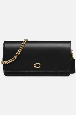 Coach Refined calf leather essential long wallet on chain