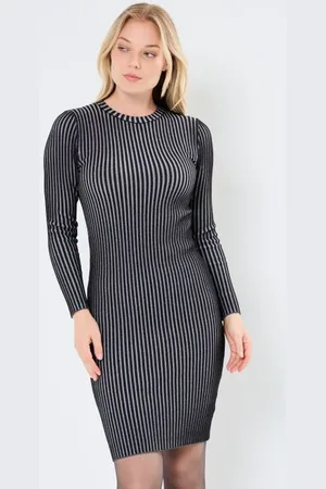 Sixth June BICOLOR KNIT MIDI SS DRESS