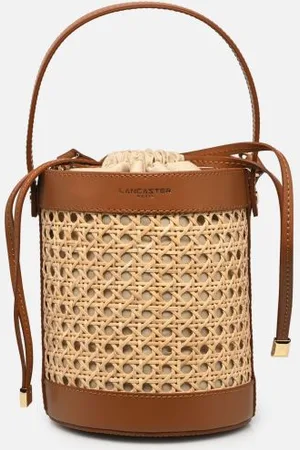 Lancaster Sac seau A lacets coulissants M Cannage Rotin