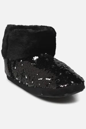Sarenza Chausson paillette noir femme