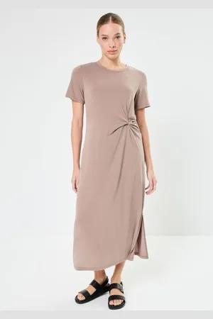 Pieces® Pcanora Ss O-Neck Midi Knot Dress Bc