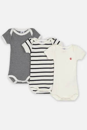 Petit Bateau Lot de 3 bodies Manches Courtes