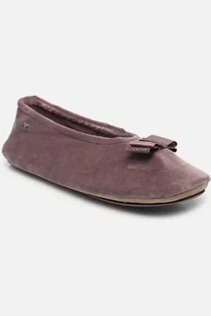 Isotoner Ballerine microvelours – noeud grosgrain
