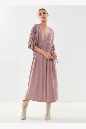 VILA Vimatea 3/4 Sleeve Midi Dress/Rou