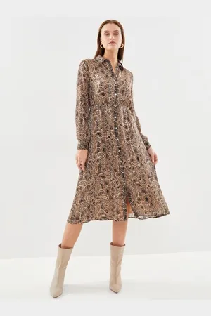 VERO MODA Vmevi L/S Calf Shirt Dress Wvn Btq