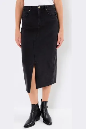 Pieces® Pcjessie Hw Denim Midi Skirt Noos Exp