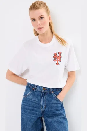 47 Brand 47 TEE MLB NEW YORK METS BACKER ECHO WHITE WASH -Unisexe W
