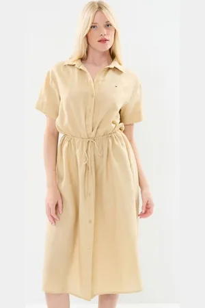 Tommy Hilfiger Linen Ss Midi Shirt WW0WW41911